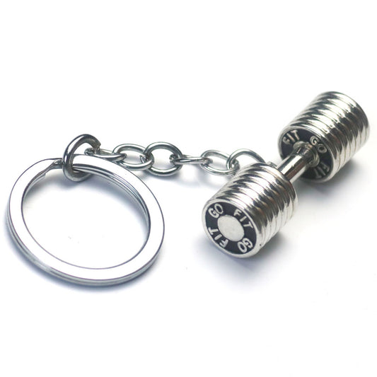 GYM Large Dumbbell Stainless Steel Keychain Sports Fitness Personalized Key Chains for Men Jewelry Gift Customize Wholesale