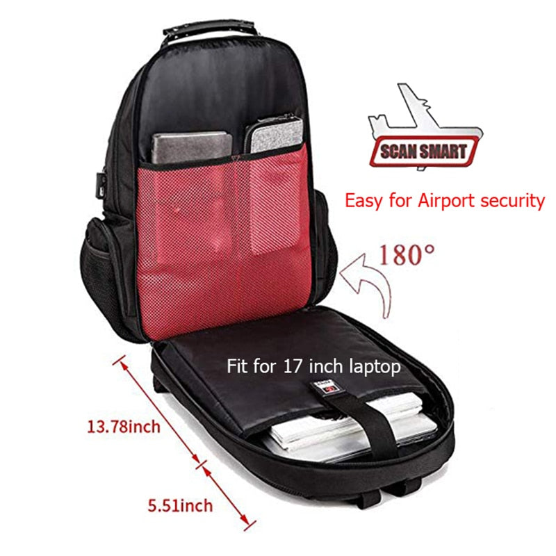 Male 45L Travel backpack 15.6 Computer Backpack Men USB Anti theft Bac ...