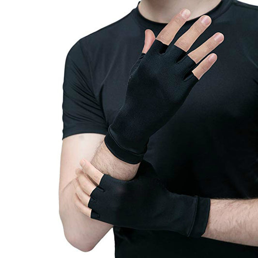 1 Pair Compression Arthritis Gloves for Women Men Joint Pain Relief Half Finger Brace Therapy Wrist Support Anti-slip