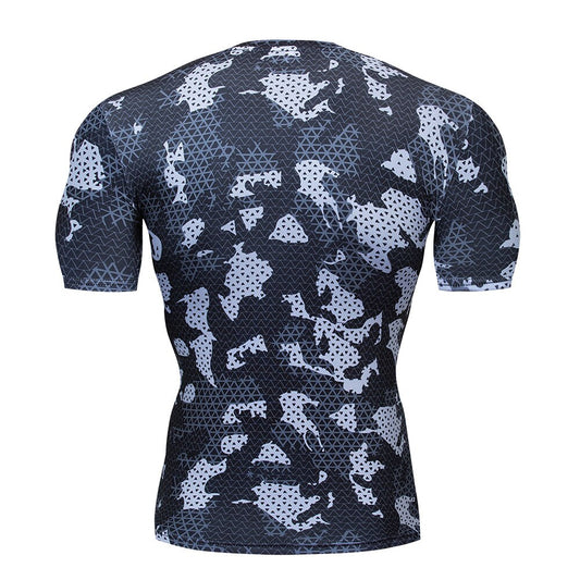 Camouflage Compression shirts Running Tights Men Soccer Training tshirt Sport T shirt Male Gym Jogging fitness shirt Sportswear