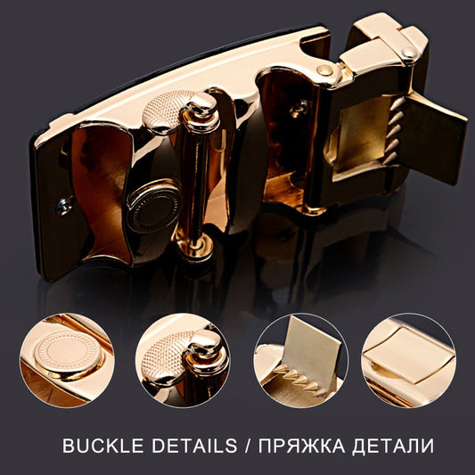 [LFMB]Men Belt Automatic Genuine Leather Luxury Black Belt Men's Belts Automatic Buckle High Quality Belt Cummerbunds Male