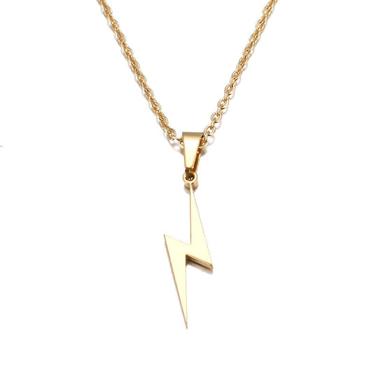 Stainless Steel Lightning Bolt Necklace Pendant for Women  Men Scar Necklace