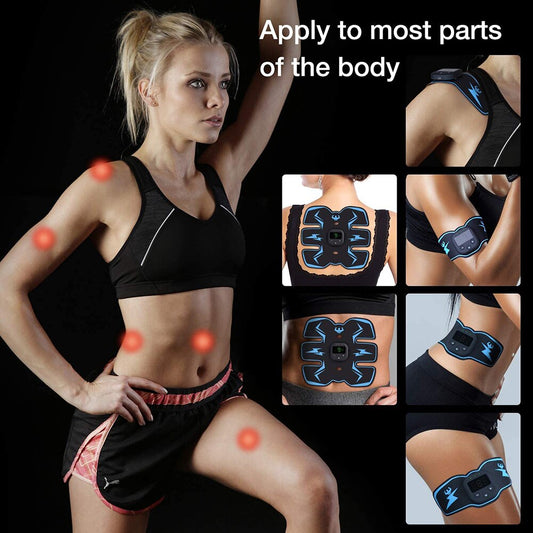 EMS Muscle Stimulator with LED Display USB Rechargeable Abdominal Belt Work Out Power Fitness Abdominal Men Women