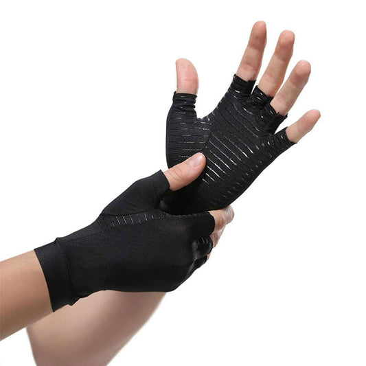 1 Pair Compression Arthritis Gloves for Women Men Joint Pain Relief Half Finger Brace Therapy Wrist Support Anti-slip