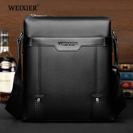 WEIXIER New Fashion PU Leather Men Messenger Bags Casual Men's Small Shoulder Bag Crossbody Business Men's Handbag Small