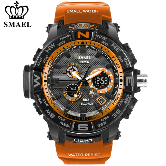men sport watches SMAEL 1531 brand dual display watch men LED digital analog electronic quartz watches 30M waterproof male clock