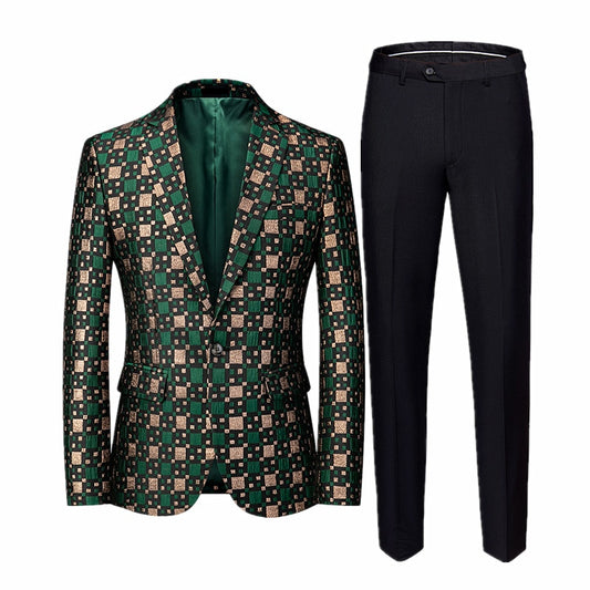 2021 Luxury Brand Tuxedo 2 Piece Men Wedding Party Blazer and Pants Slim Fit Men's Suits Large Size S-6XL Jaqueta+Pantalones