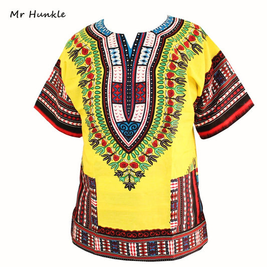 Mr Hunkle New Fashion Design Cotton African Print Dashiki Clothing Loose Dashiki T-shirt For Women free shipping