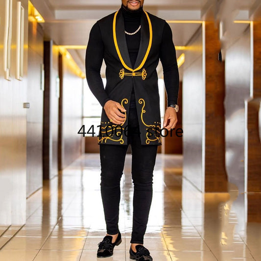 New Fashion 2022 Men Africa Suit Vest Clothing African Clothes Hip Hop Sleeveless Blazers Casual Dress Robe Africaine