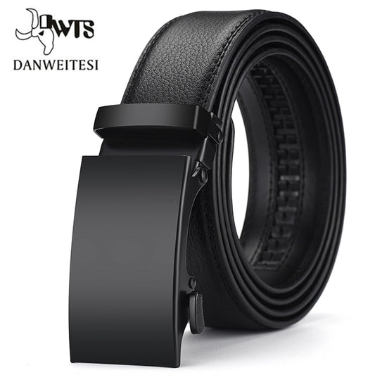 [DWTS]Genuine Leather Belts for Men Automatic Male Belts Cummerbunds Leather Belt Men  Black Belts Cinturon Hombre
