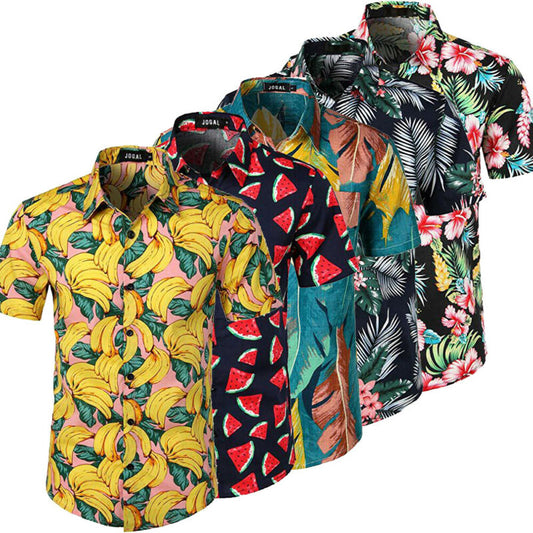 Fashion Men‘s Short Sleeve Hawaiian Shirt Tops